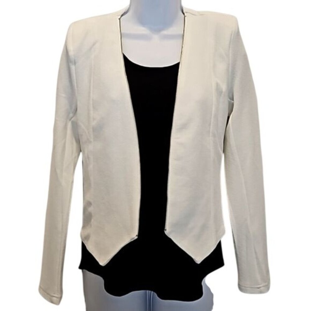 Michel Fashion Strappy Back Open Blazer Size Small New White Stretch Party